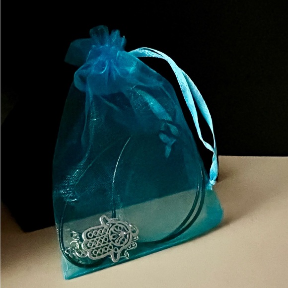 Hamsa Hand Protection Pendant with a smaller Hamsa Hand charm for back of neck - Picture 9 of 10